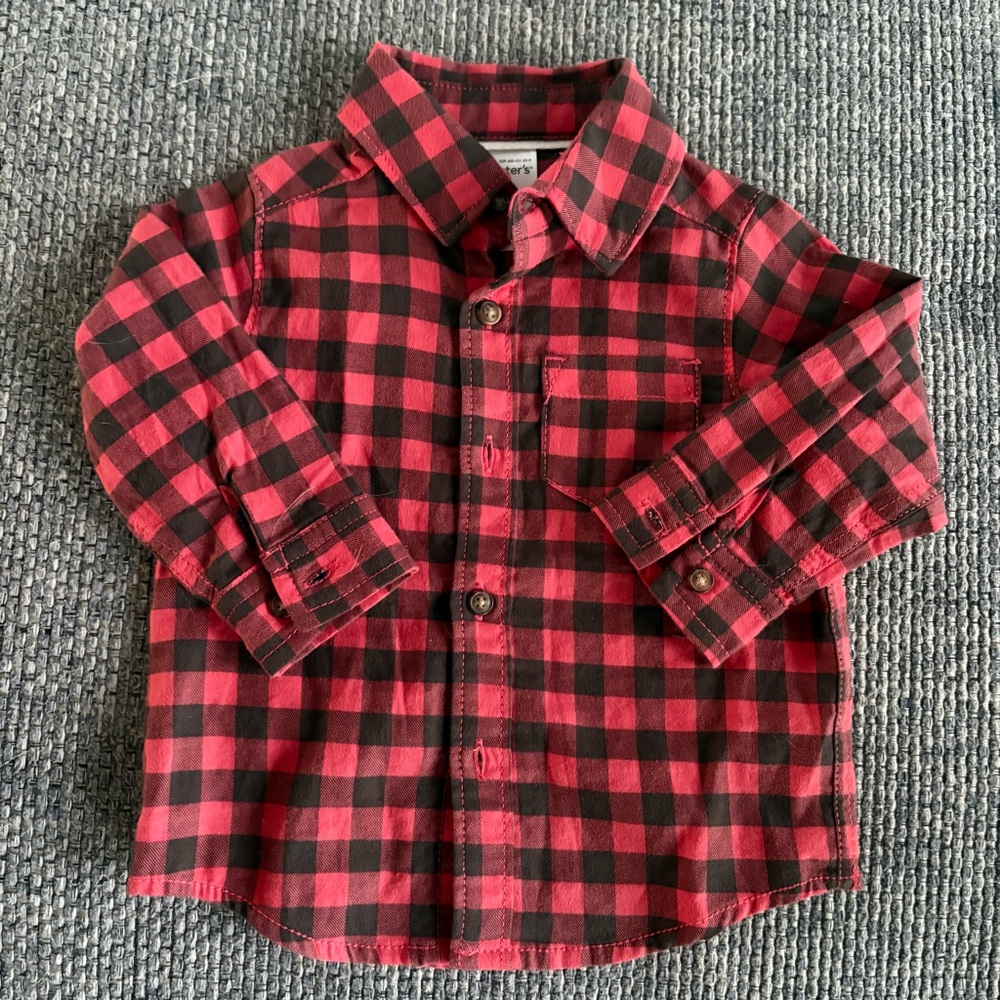 Baby Buffalo Plaid Button-Up Shirt